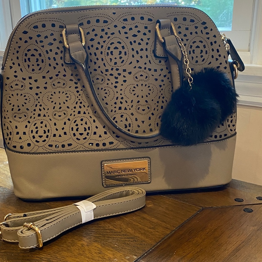 Marc New York Brown Laser-Cut Satchel